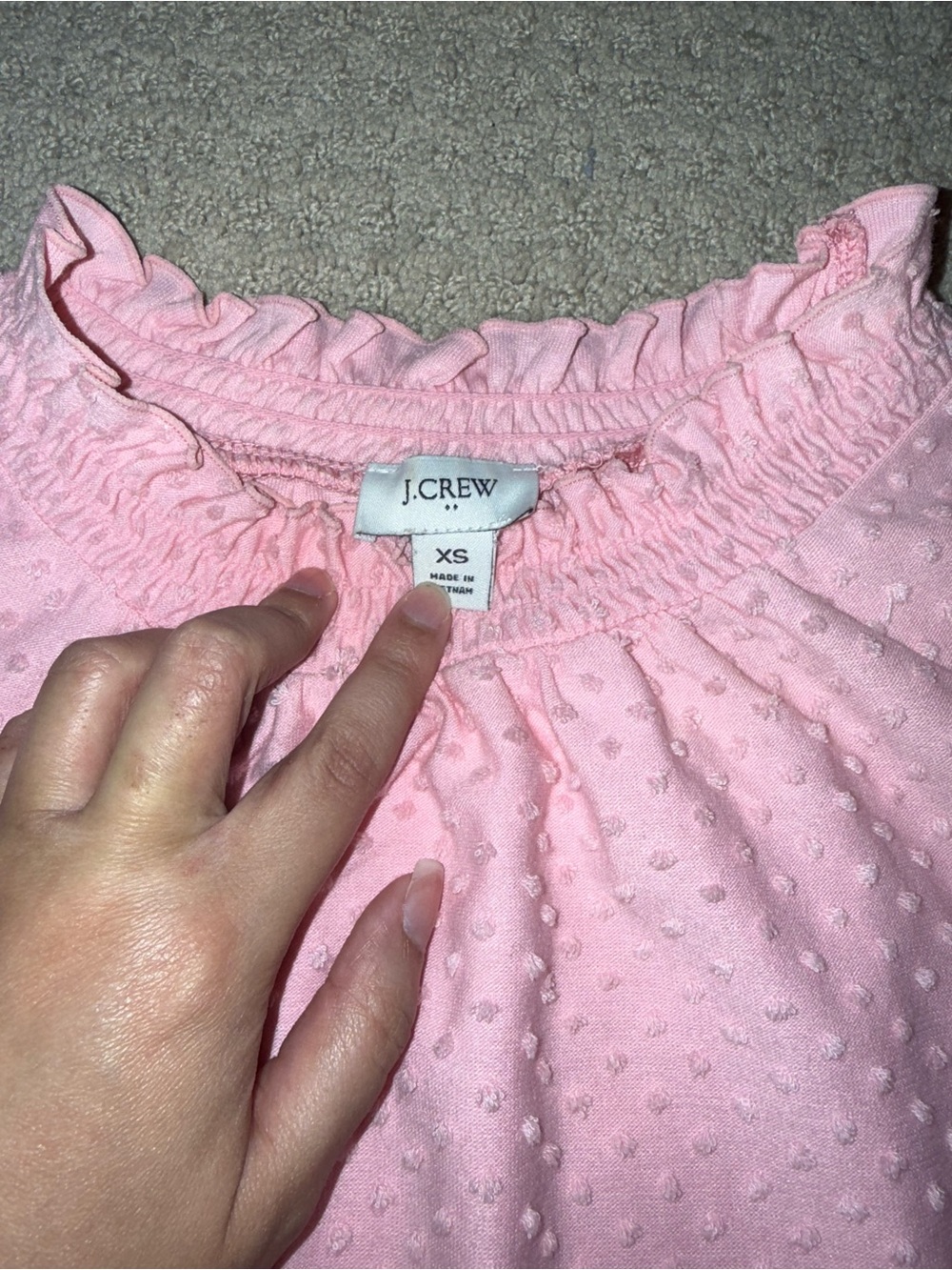 J Crew Pink Ruffle Shell Top Size XS - Picture 5 of 7